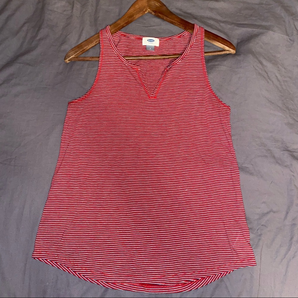 Old navy red white and blue striped small tank top